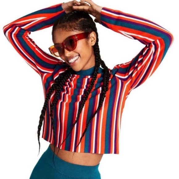 Victor Glemaud Cropped Long Sleeve Strip Sweater Sz XS - Picture 14 of 16